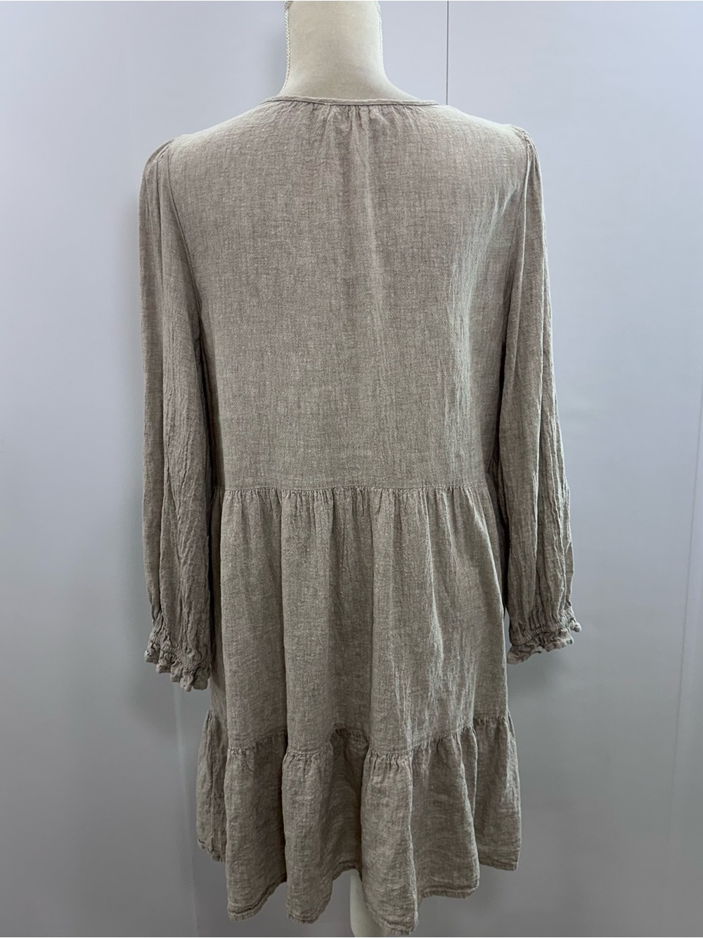 Cynthia Rowley Neutral Taupe Linen Blend Top - Picture 3 of 8